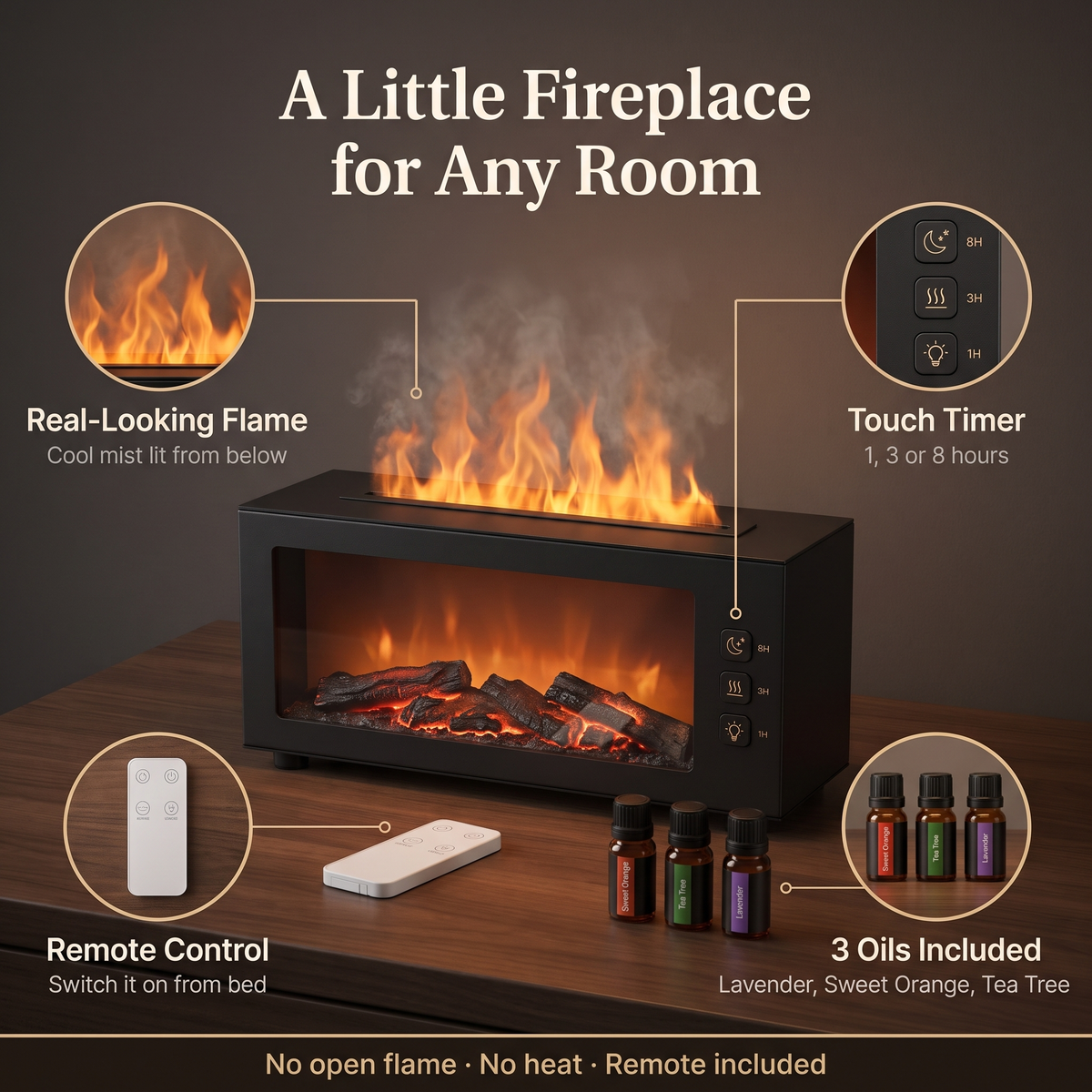 Armand's Fireplace Diffuser – features