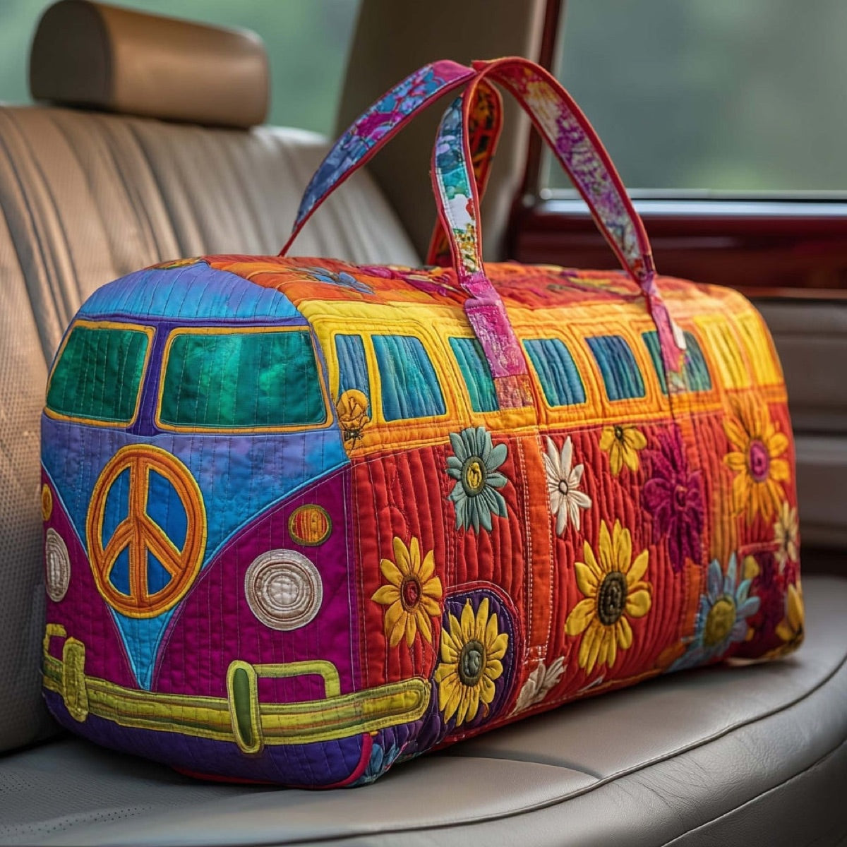 Flower Power Caravan hand-quilted Kombi weekender