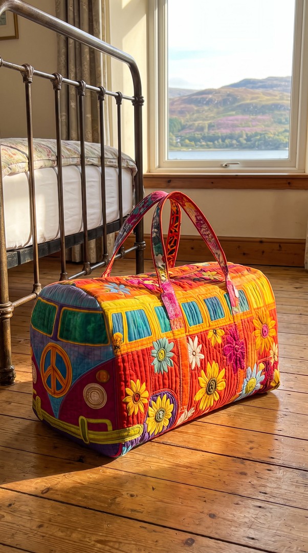 The weekender in a Scottish holiday cottage bedroom