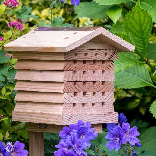 Blossom Guardian bee hotel front view