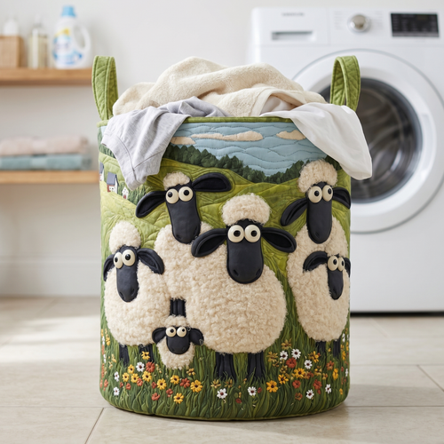Noeleen's Handquilted Sheep Basket