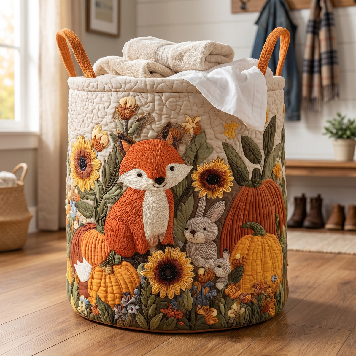 Noeleen's Handquilted Sheep Basket