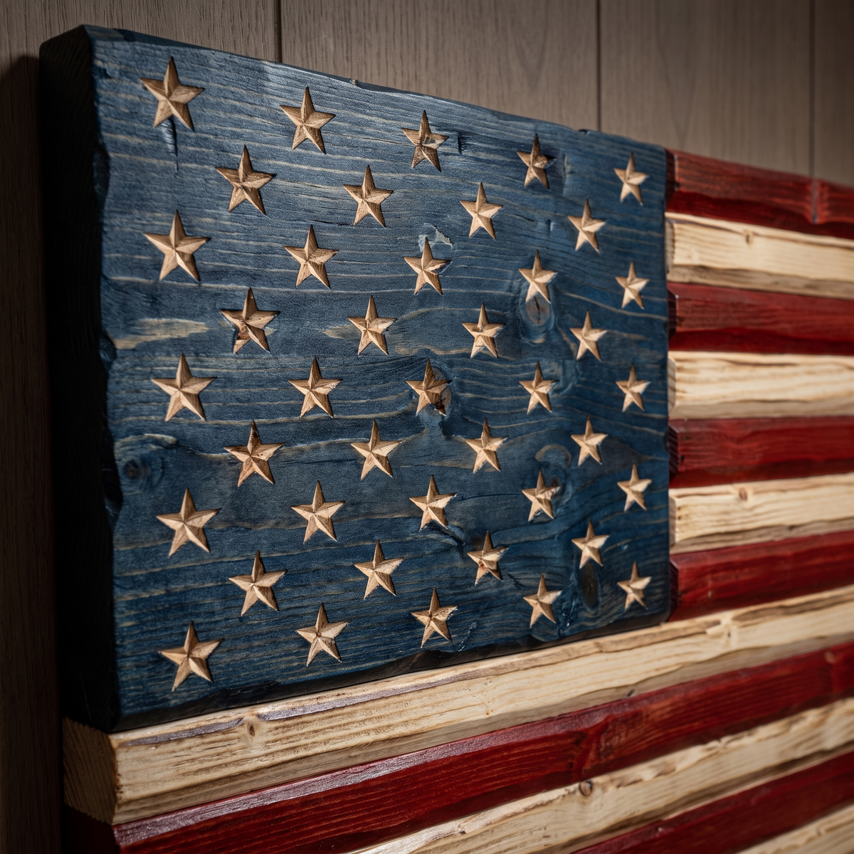 Earl's Hand-Carved USA Flag
