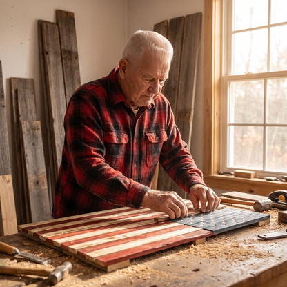 Earl's Hand-Carved USA Flag