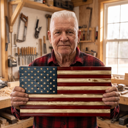 Earl's Hand-Carved USA Flag