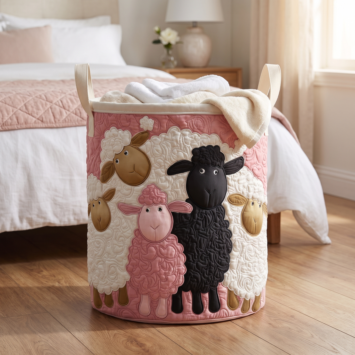 Noeleen's Handquilted Sheep Basket