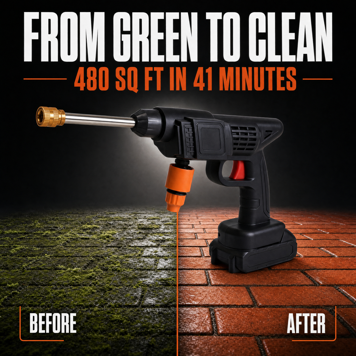 Before and after: 480 square feet of patio in 41 minutes
