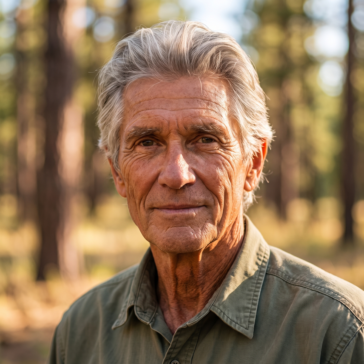 Portrait of wildlife photographer Ray Kessler, seventy-three
