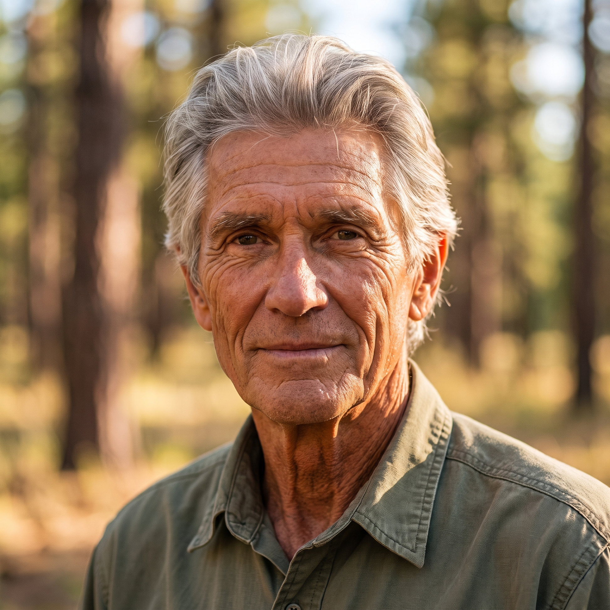 Portrait of wildlife photographer Ray Kessler, seventy-three