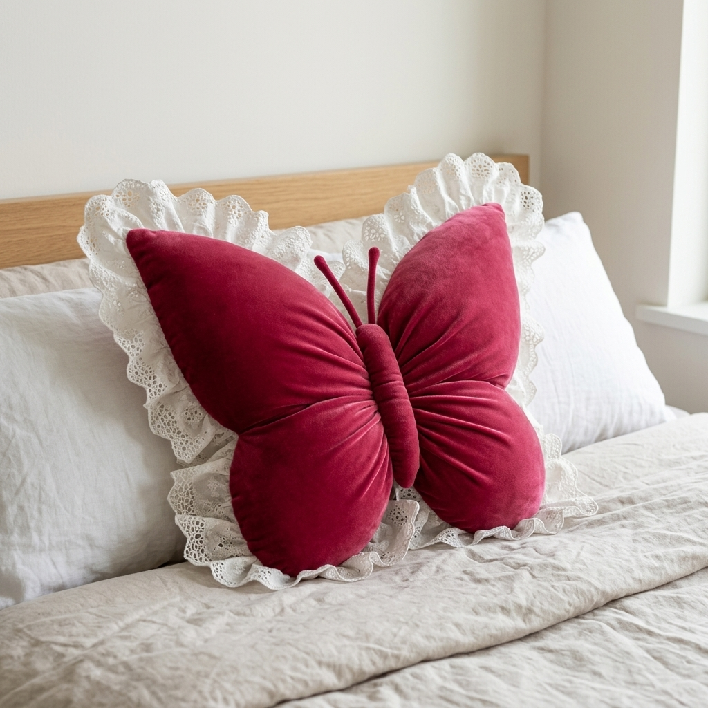 Diane's hand-sewn Butterfly Pillow
