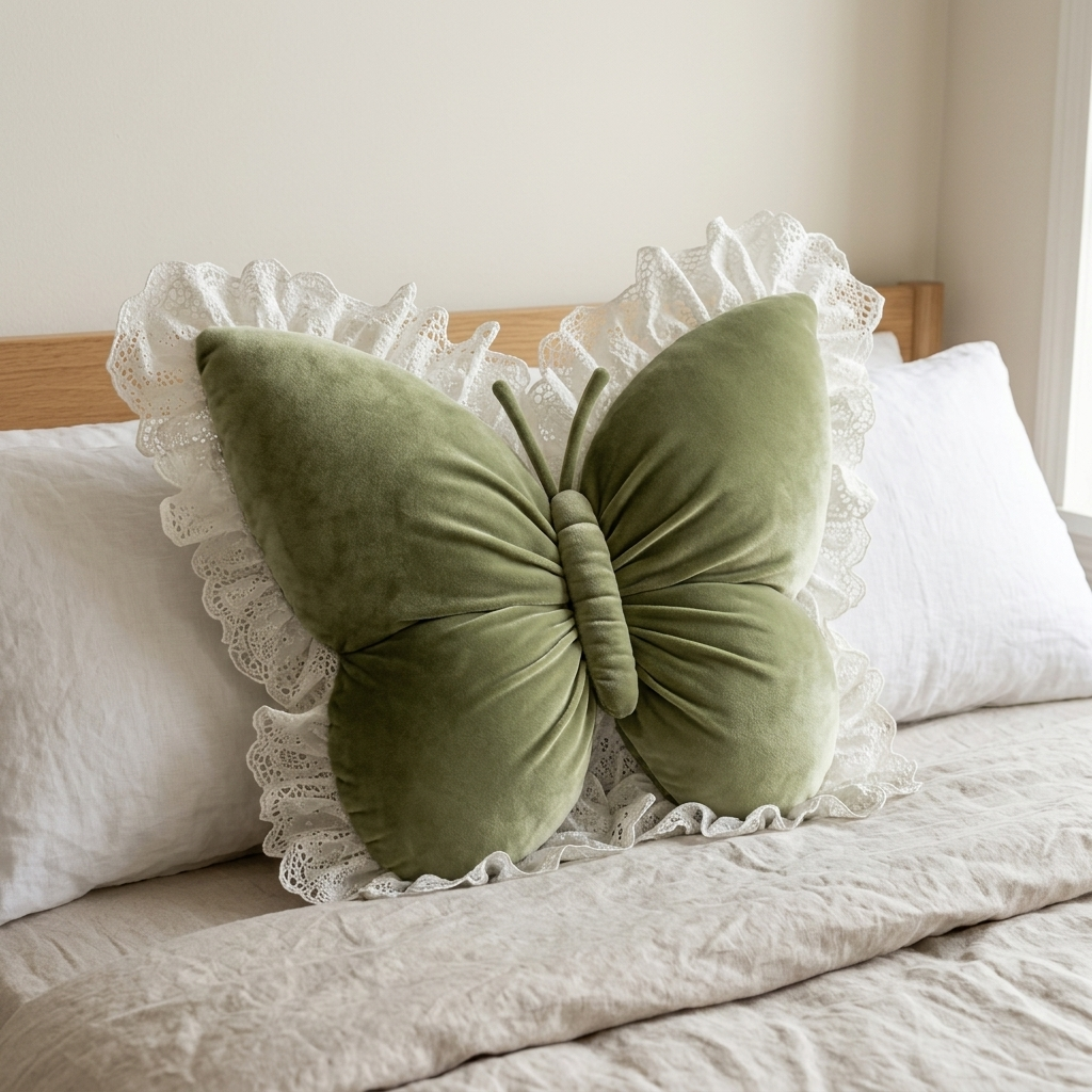 Diane's hand-sewn Butterfly Pillow