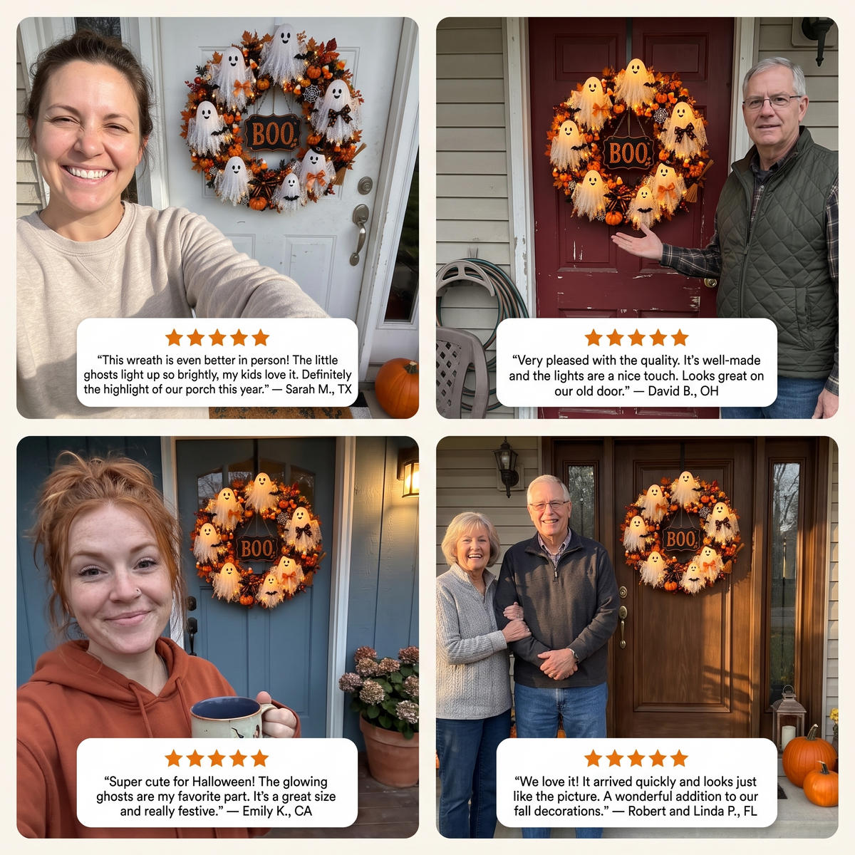 Annette's Handmade Ghost Wreath