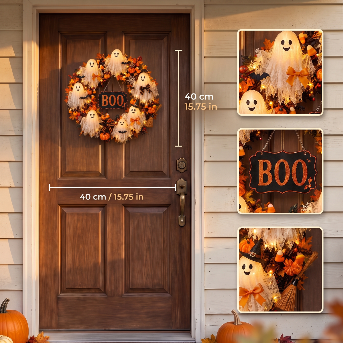 Annette's Handmade Ghost Wreath