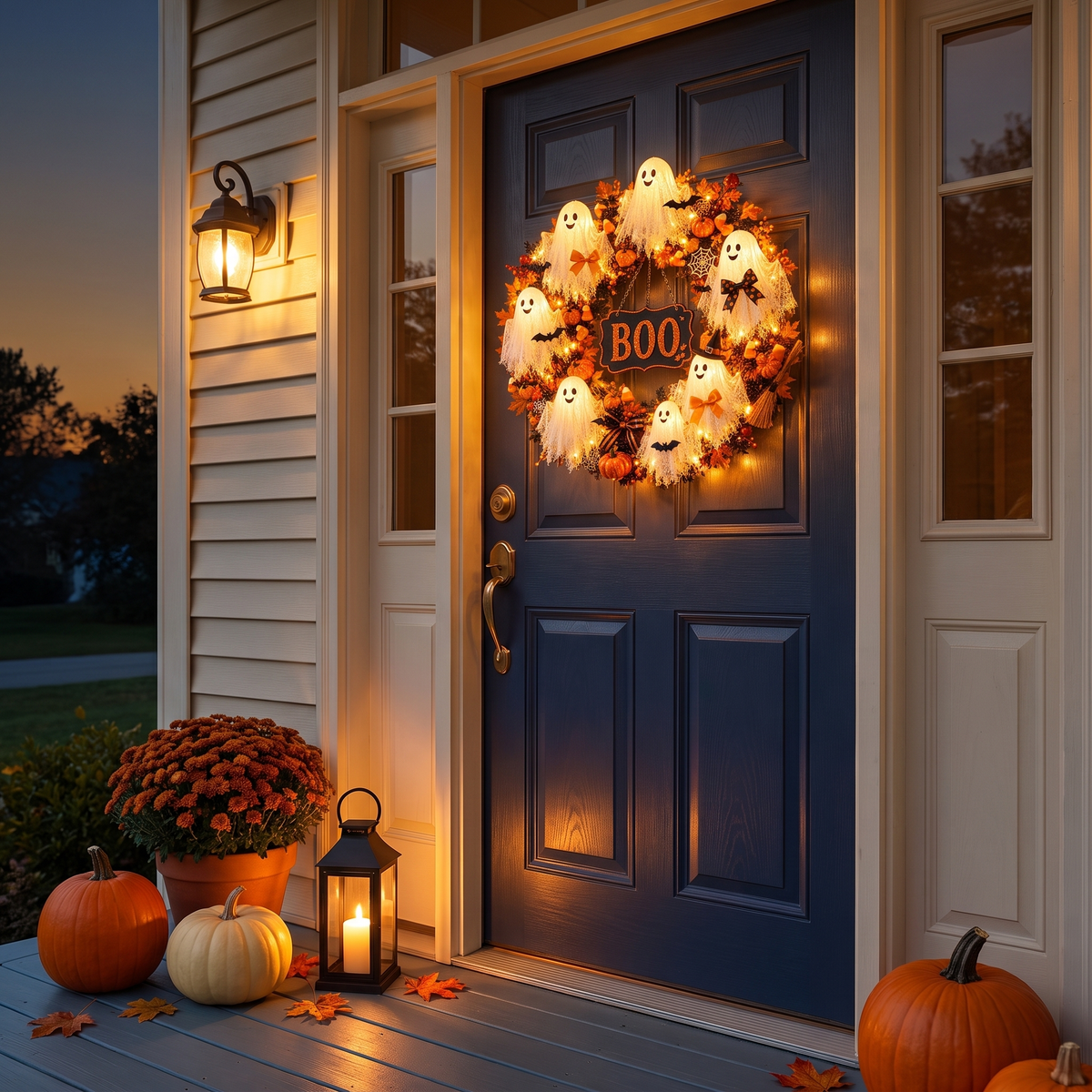 Annette's Handmade Ghost Wreath