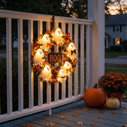 Annette's Handmade Ghost Wreath