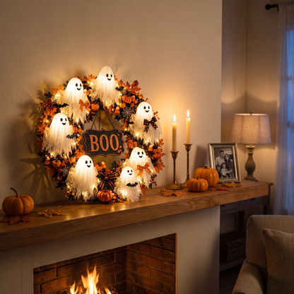 Annette's Handmade Ghost Wreath