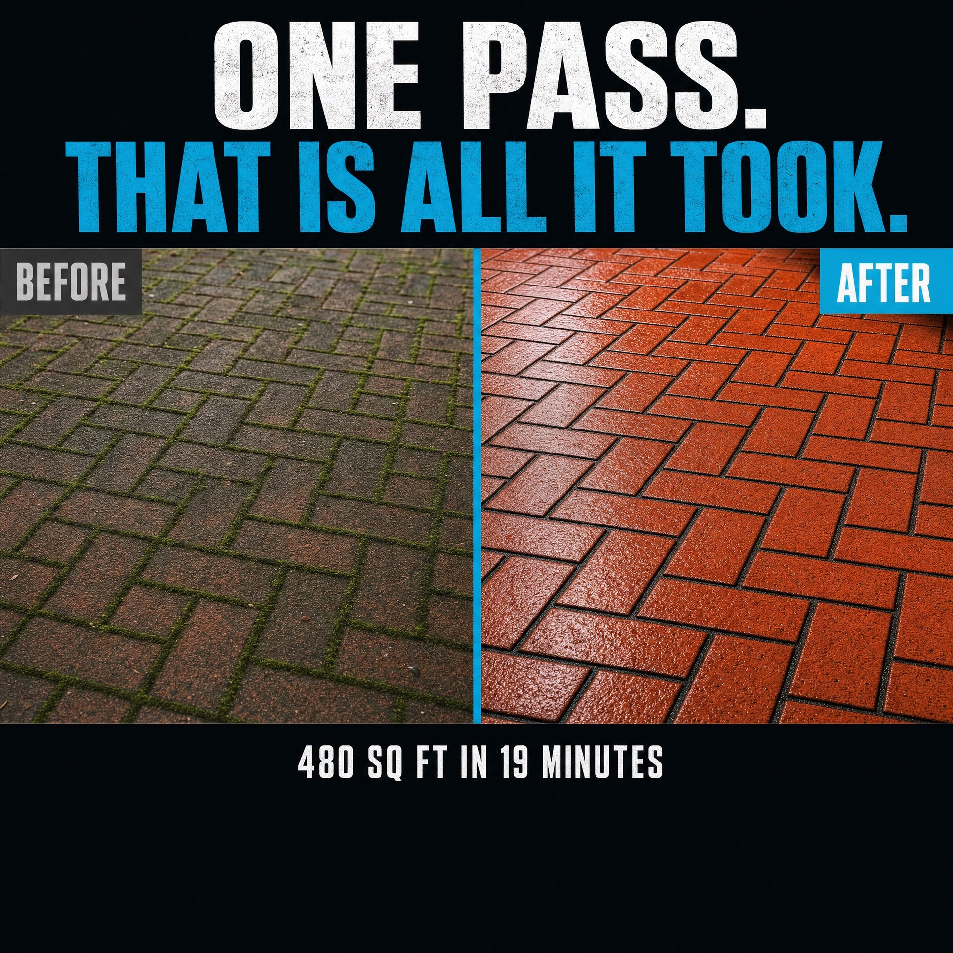 Before and after on concrete
