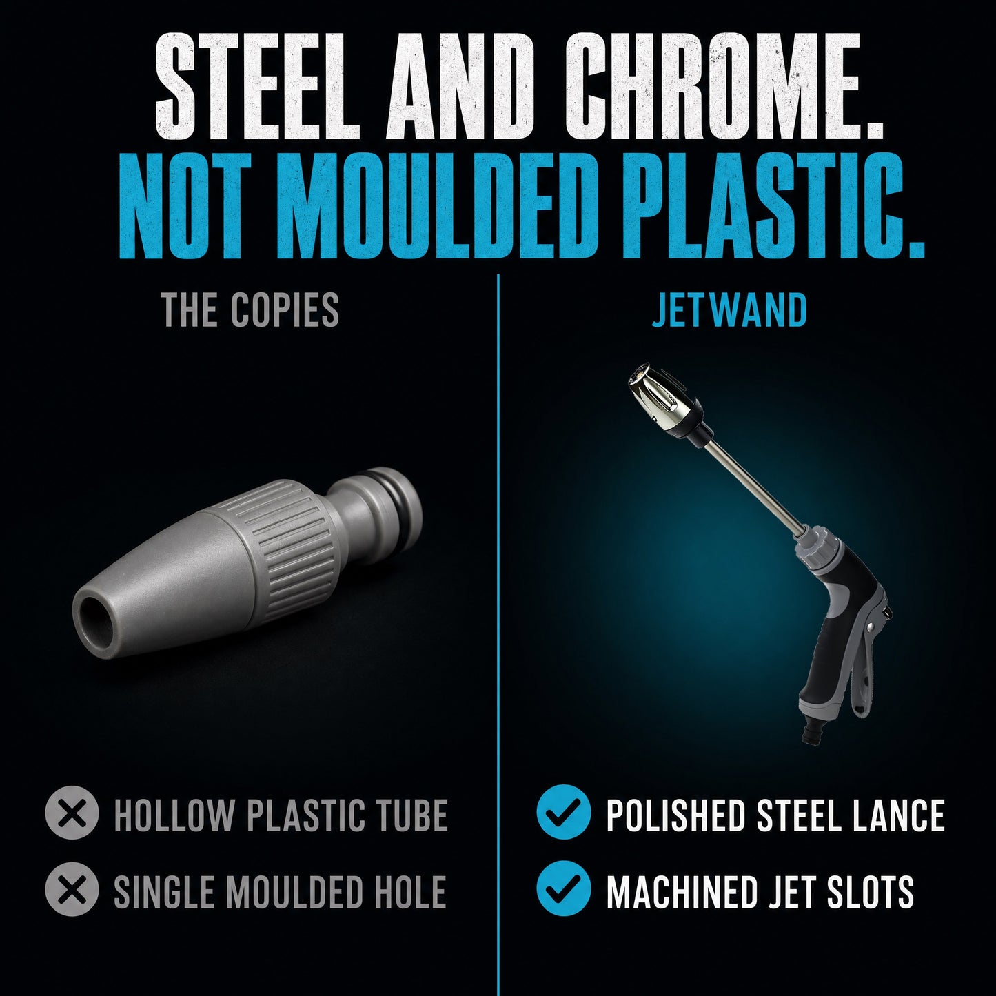 Stainless steel lance and chrome head