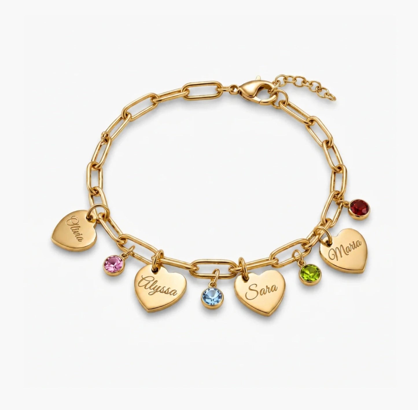 The Florence — heart charm engraving close-up