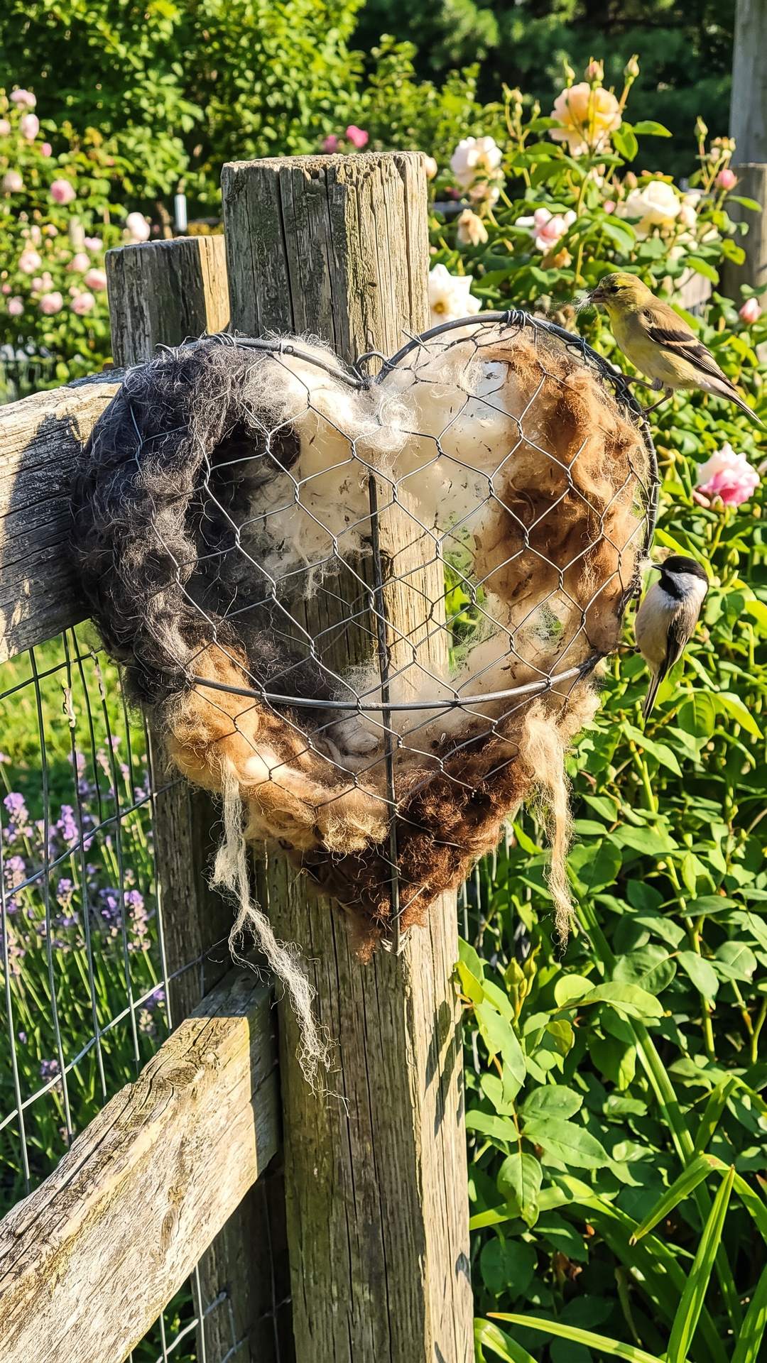 Nesting heart pulled thin after weeks of birds taking fleece