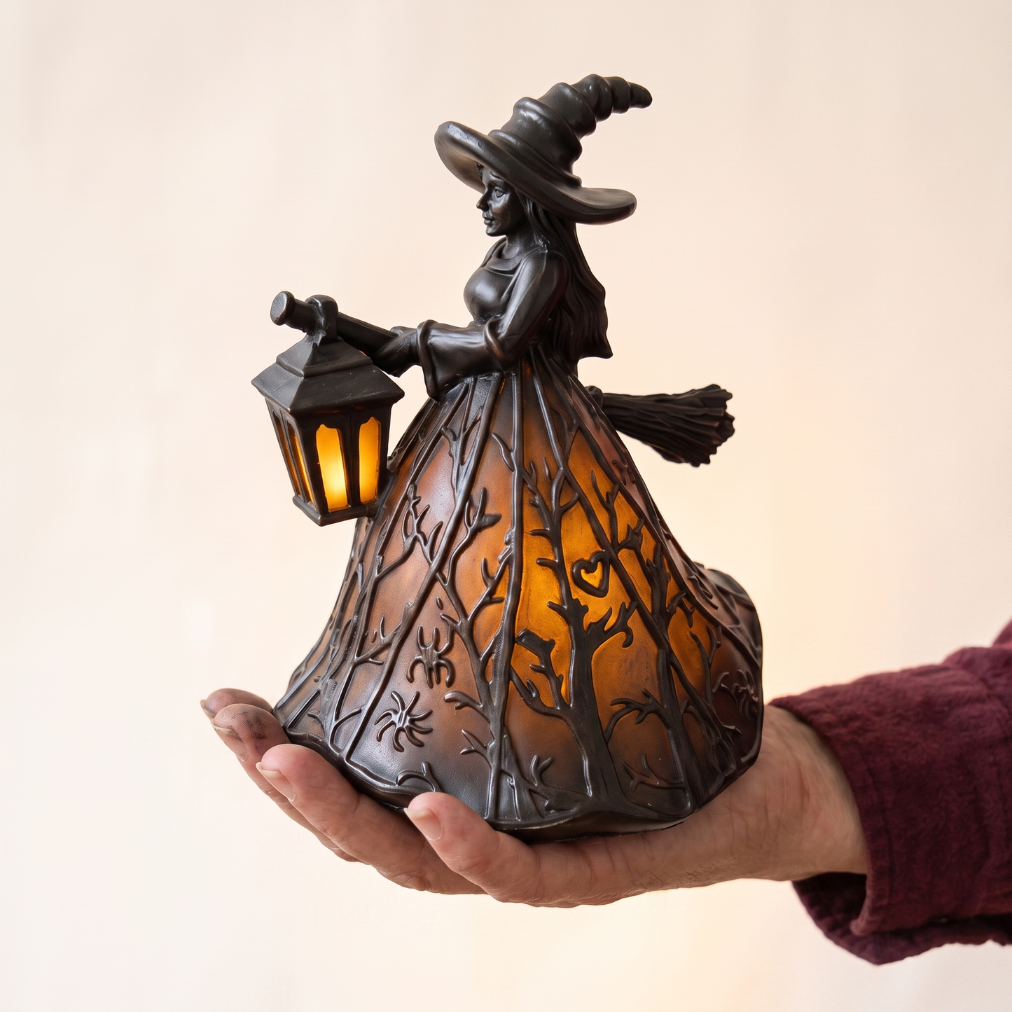Margie's Handmade Halloween Witch Lamp