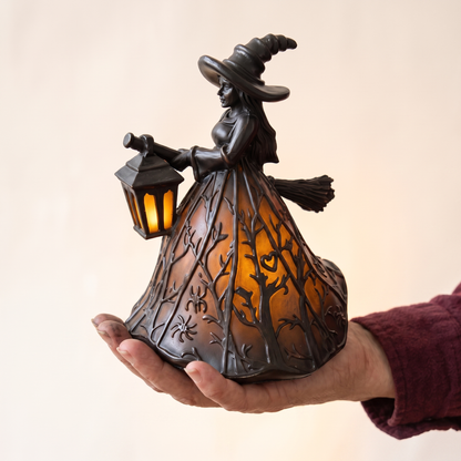 Margie's Handmade Halloween Witch Lamp