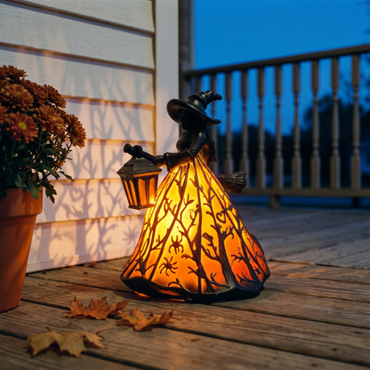 Margie's Handmade Halloween Witch Lamp