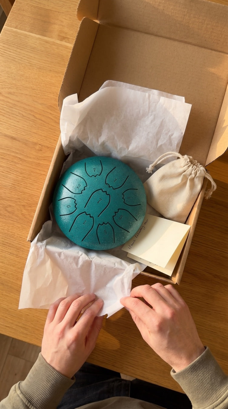 Rain drum just unboxed with the handwritten note