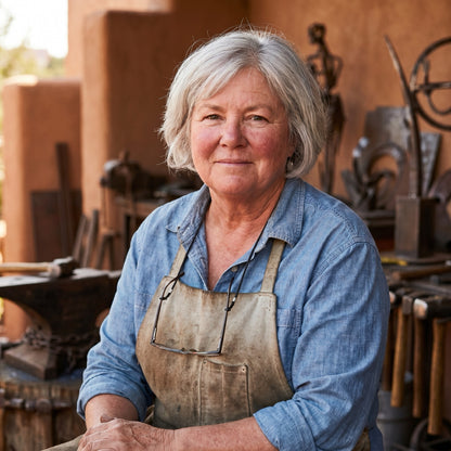 Margaret Hayes, metal artist at Oak Creek, Sedona