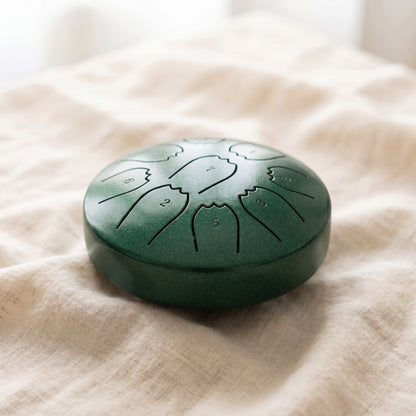 Rain drum, standard size, deep forest green pearl finish