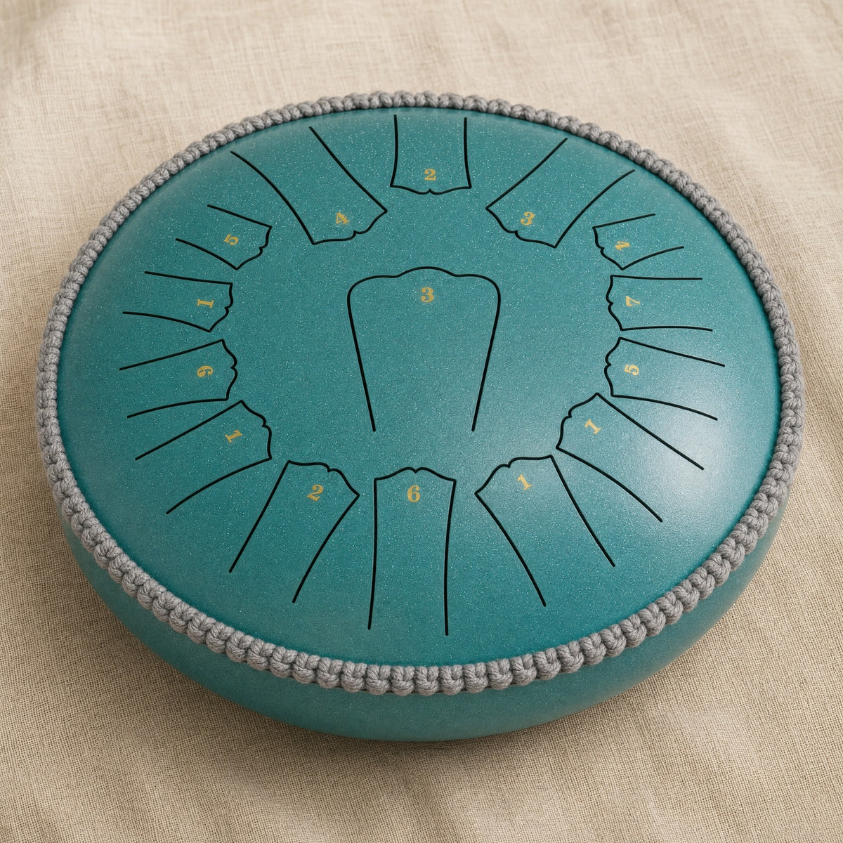 XXL Premium rain drum, teal pearl finish, with rope rim